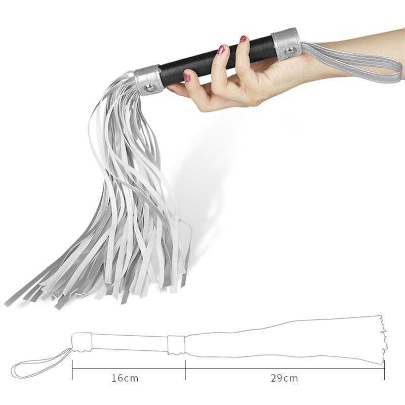 Flogger Faux Leather Silver and Black (3)